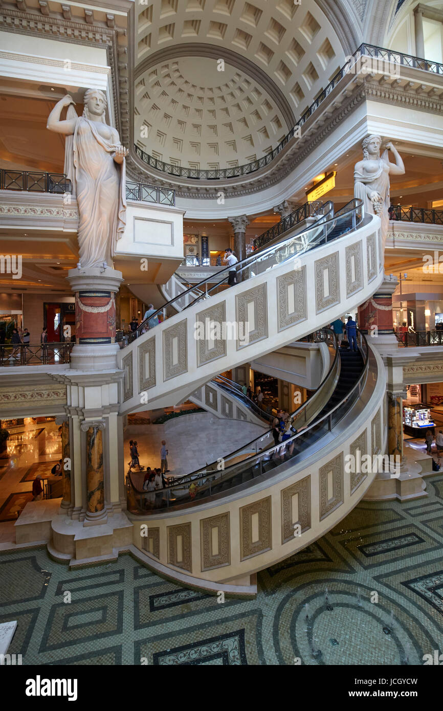 Die Innenarchitektur des Caesars Palace, Las Vegas, Nevada, Vereinigte Staaten von Amerika Stockfoto