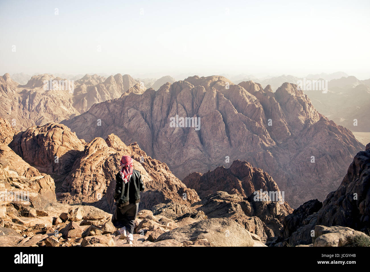 Blick vom Gipfel des Berges Sinai Stockfoto