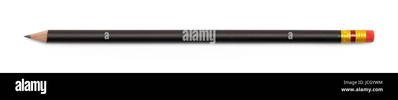 Schwarze Nummer zwei Bleistift, Isolated on White Background. Stockfoto