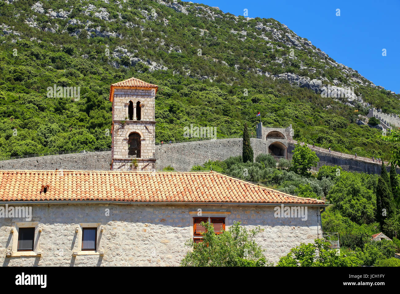 StonStadt und seine Mauern, Halbinsel Peljesac, Kroatien. Ston war