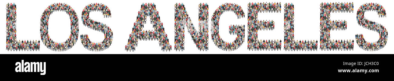 Los Angeles LA Multi ethnischen Gruppe von Menschen, die isoliert Stockfoto