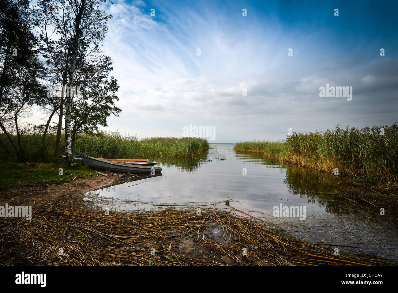 Das Boot auf dem See Stockfoto