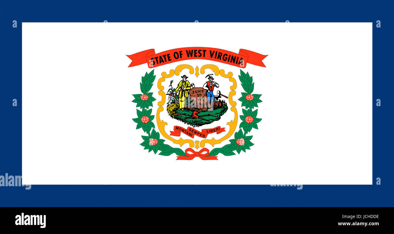 Abbildung der Flagge des Staates West Virginia in den USA Stockfoto