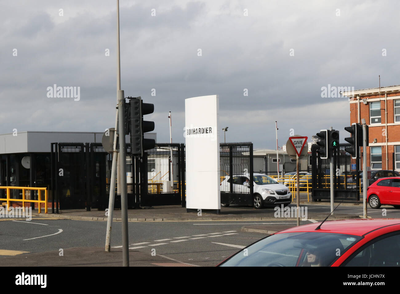 Bombardier Aerospace, Belfast Harbour Estate, Nordirland. Stockfoto