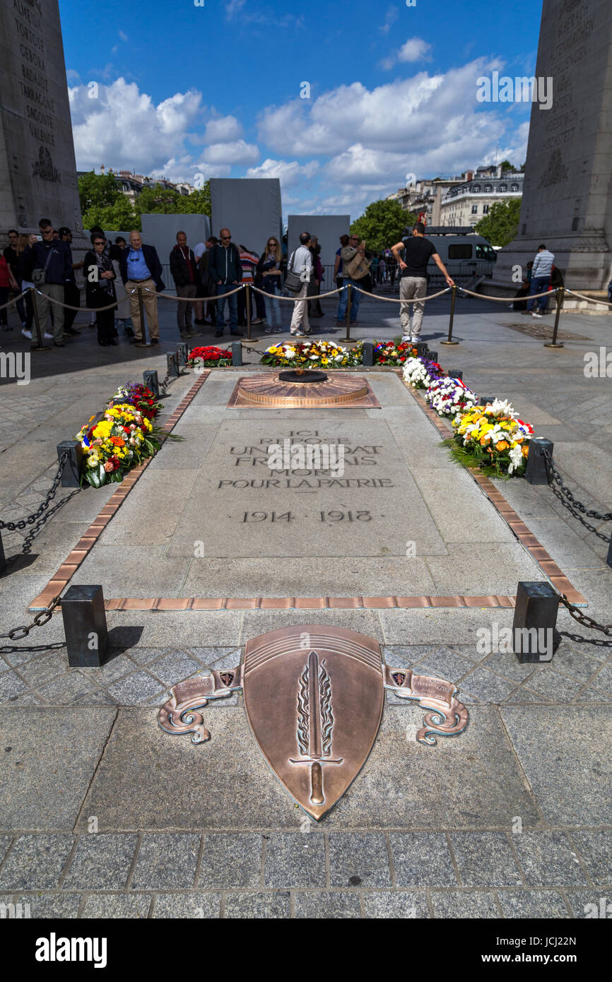 Grab der unbekannten Soldaten in Paris Stockfoto