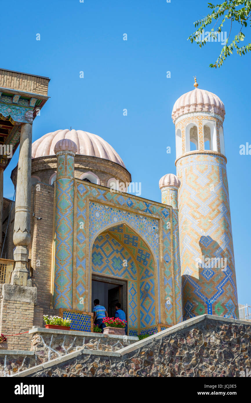 Blick auf Hazrat Khizr Moschee Fassade, Samarkand, Usbekistan Stockfoto