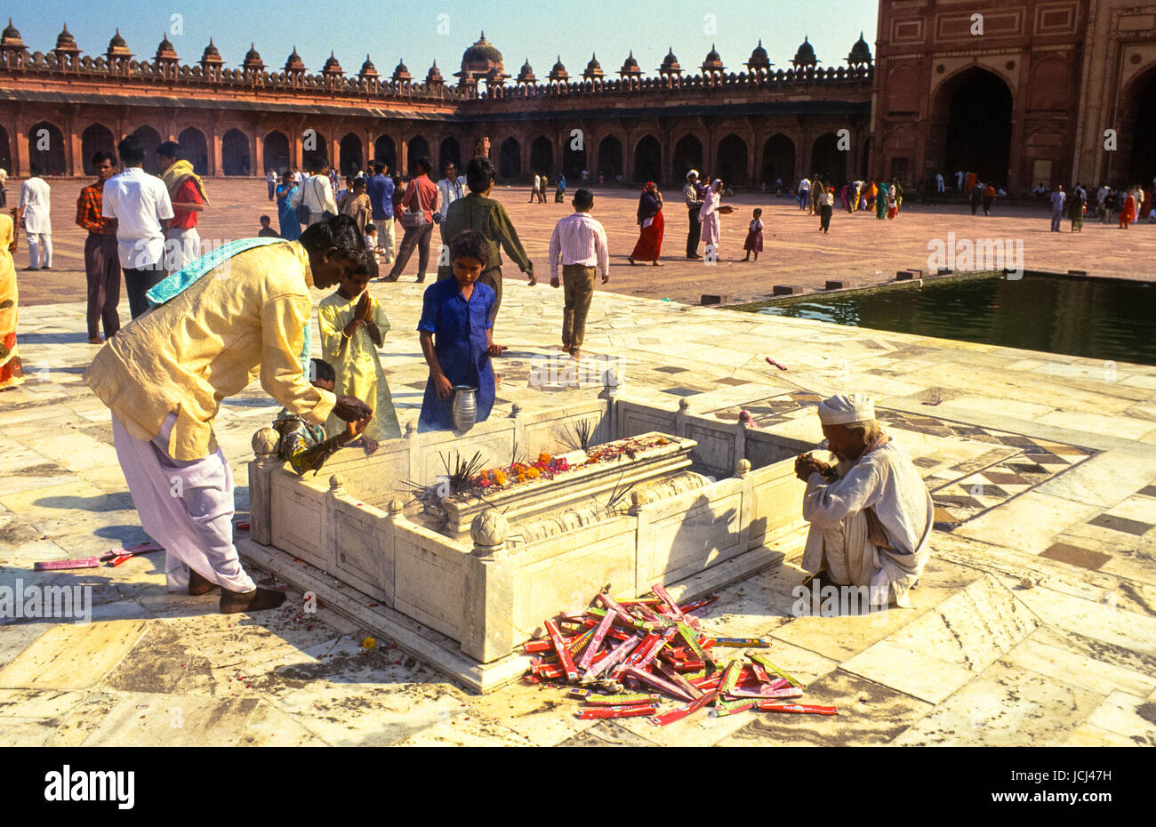 Tombe des Scheich Salim in Fatehpur Sikri, Indien Stockfoto