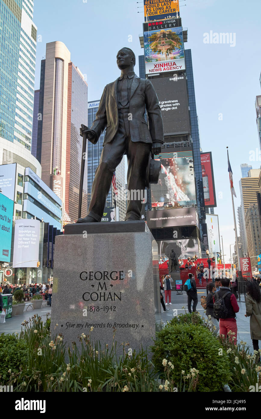 m Cohan Statue times Square New York City USA Stockfotografie