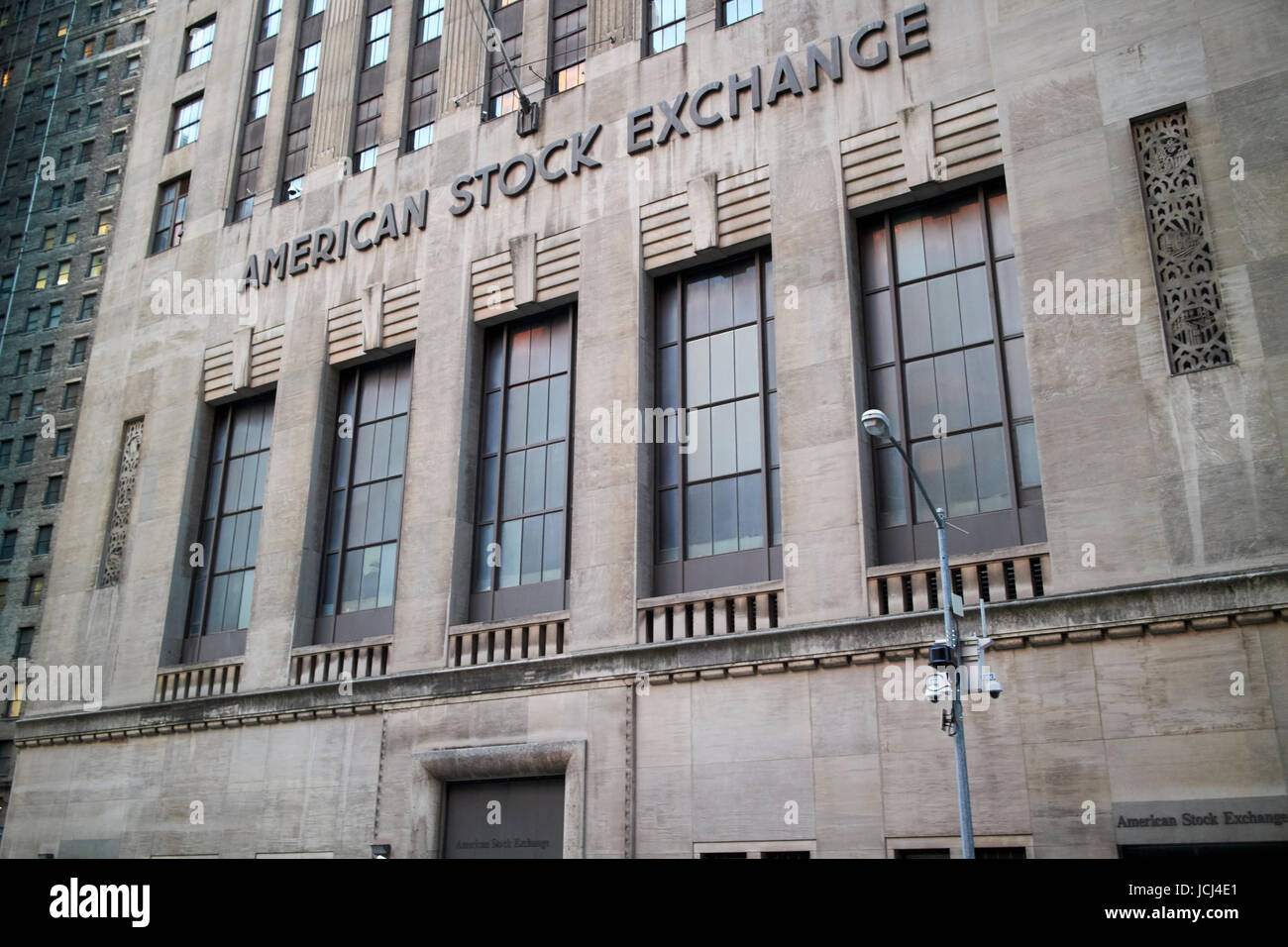 American Stock Exchange nyse amerikanisches Gebäude New York City USA Stockfoto