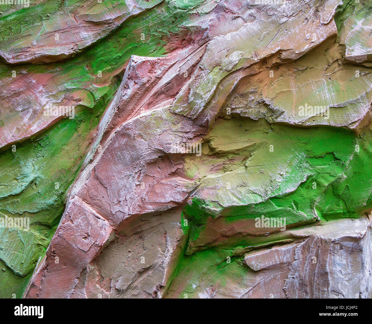 Stein, in bunten Farben lackiert. Stockfoto