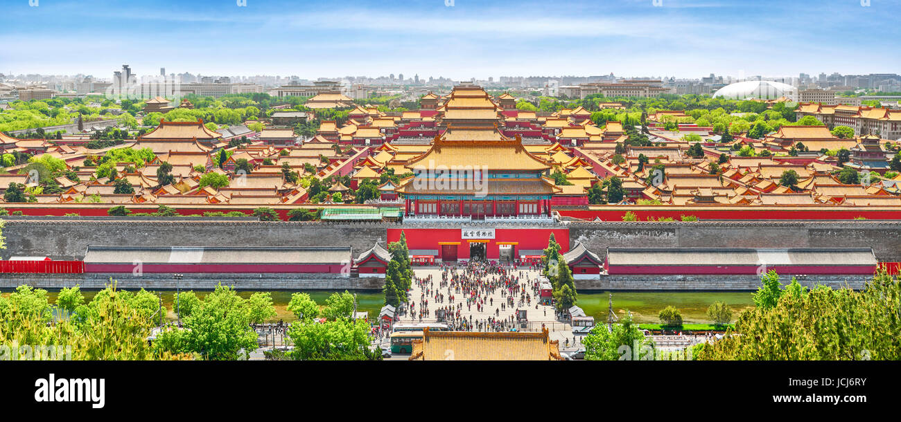 Luftbild von der verbotenen Stadt, chinesischen Kaiserpalast, Peking, China Stockfoto