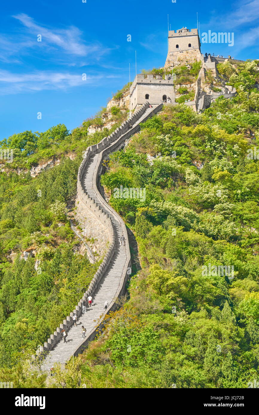 Die Great Wall Of China, UNESCO-Weltkulturerbe, Bezirk von Peking, China Stockfoto