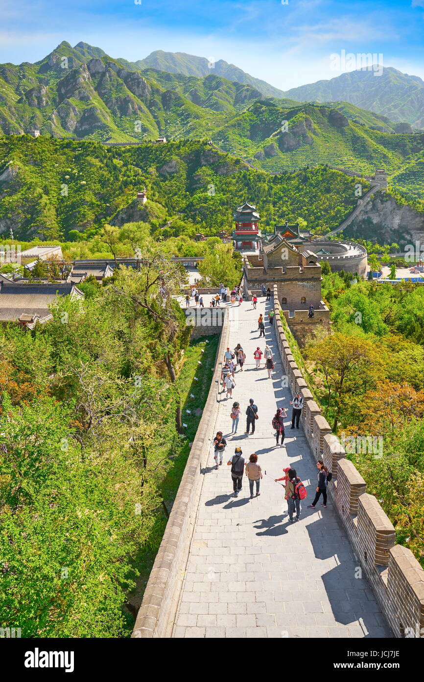 Die Great Wall Of China, UNESCO-Weltkulturerbe, Bezirk von Peking, China Stockfoto
