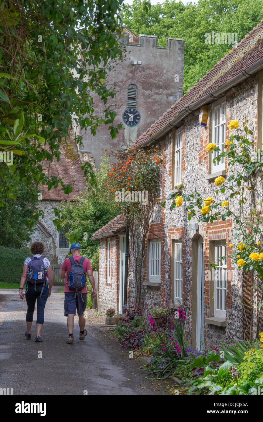 Kirche St. Andrew, West Dean an der South Downs, West Sussex, England, UK Stockfoto