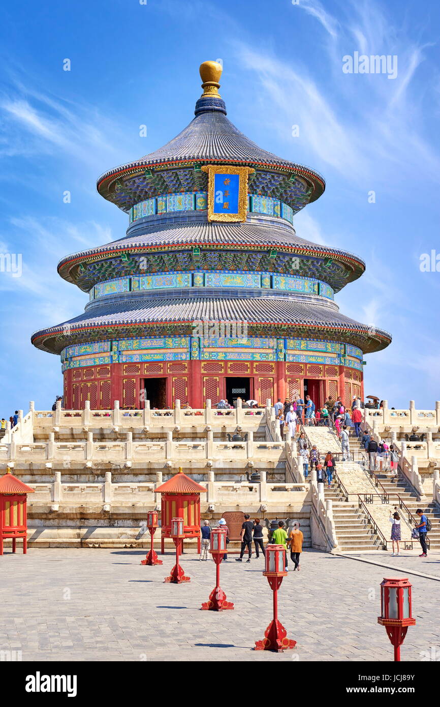 Der Himmelstempel (Tian Tan), Halle des Gebets für gute Ernten, UNESCO, Peking, China Stockfoto