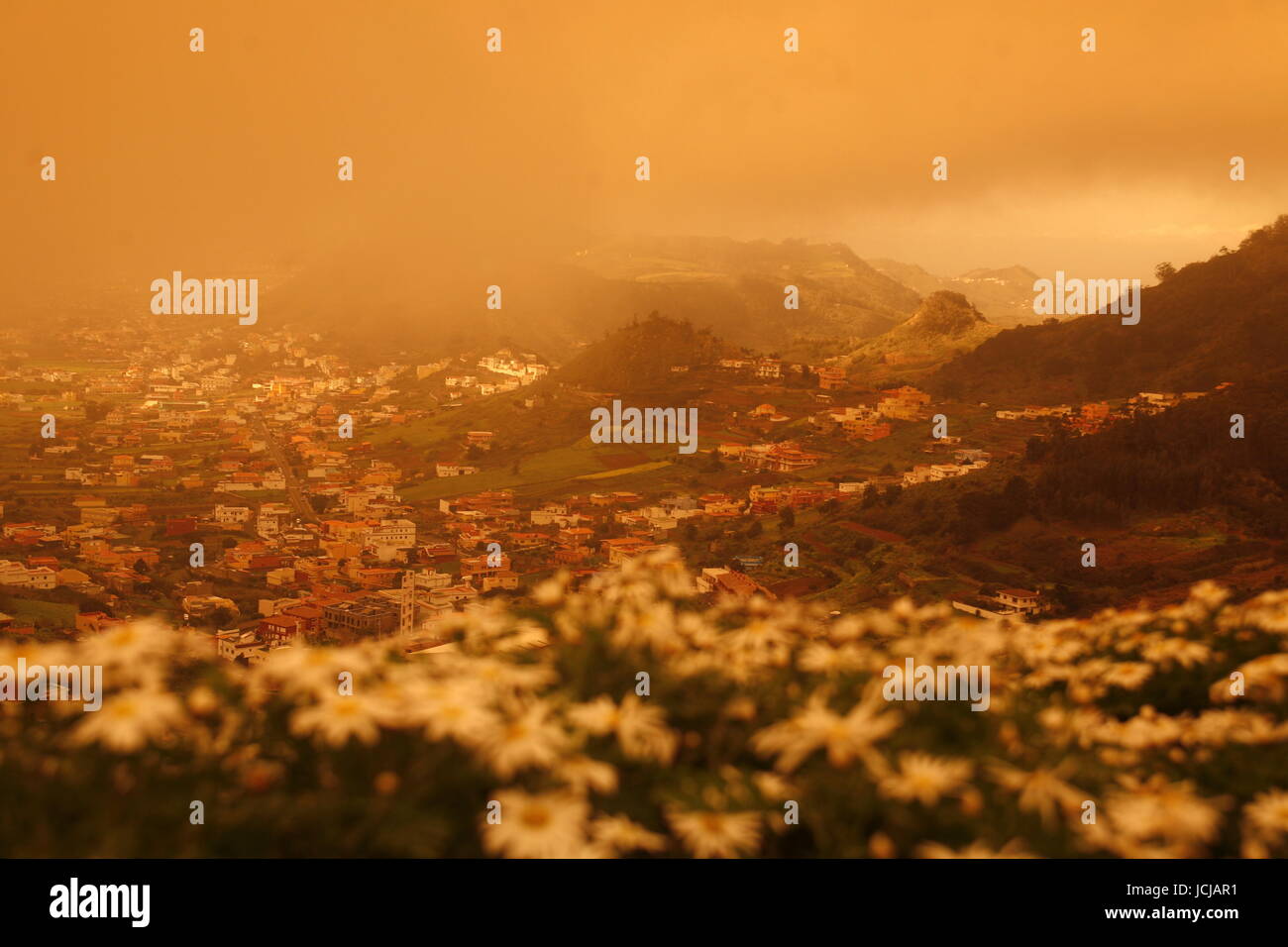 Die Montanas de Anaga im Nordosten der Insel Teneriffa auf die Inseln der Kanaren Spanien im Atlantik. Stockfoto