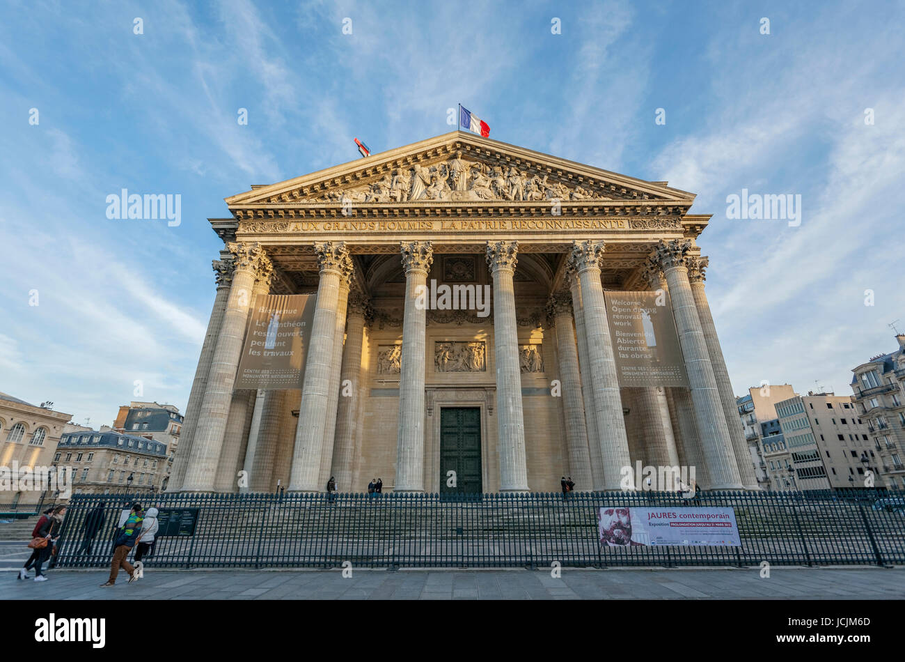 Pantheon, Rue Soufflot, Sorbonne, 5. Arrondissement, Quartier Latin, Paris, Frankreich, Europa Stockfoto