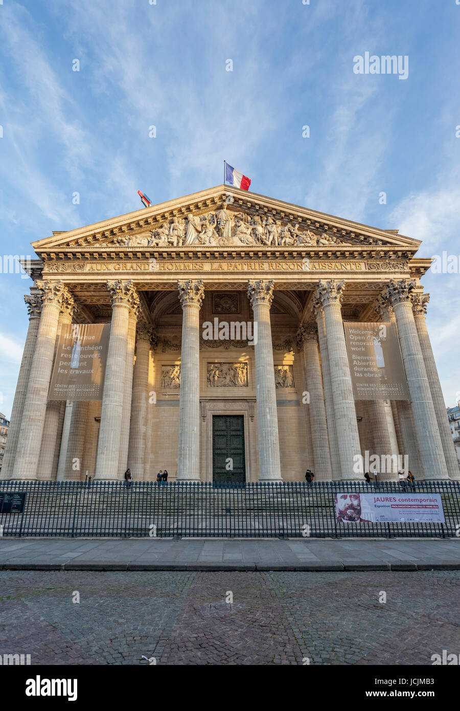 Pantheon, Rue Soufflot, Sorbonne, 5. Arrondissement, Quartier Latin, Paris, Frankreich, Europa Stockfoto