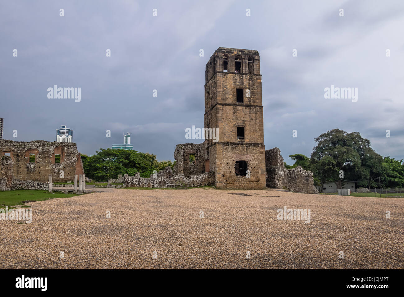 Ruinen der Turm der Kathedrale in Panama Viejo Ruinen - Panama-Stadt, Panama Stockfoto