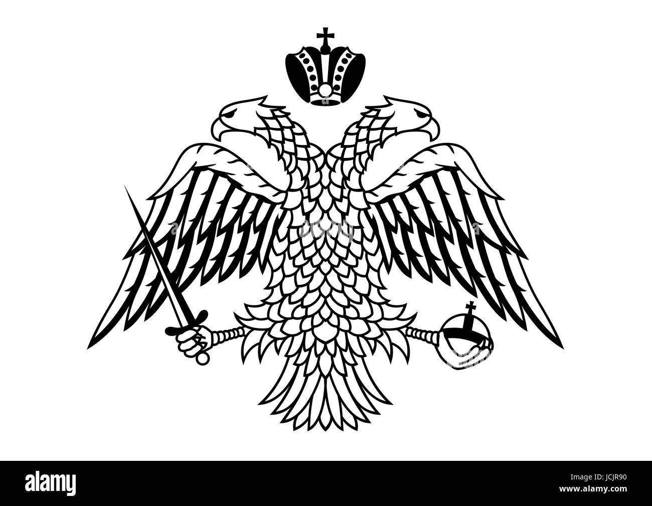 Griechisch-orthodoxe Kirche Flagge Berg Athos religiöses symbol Stockfoto