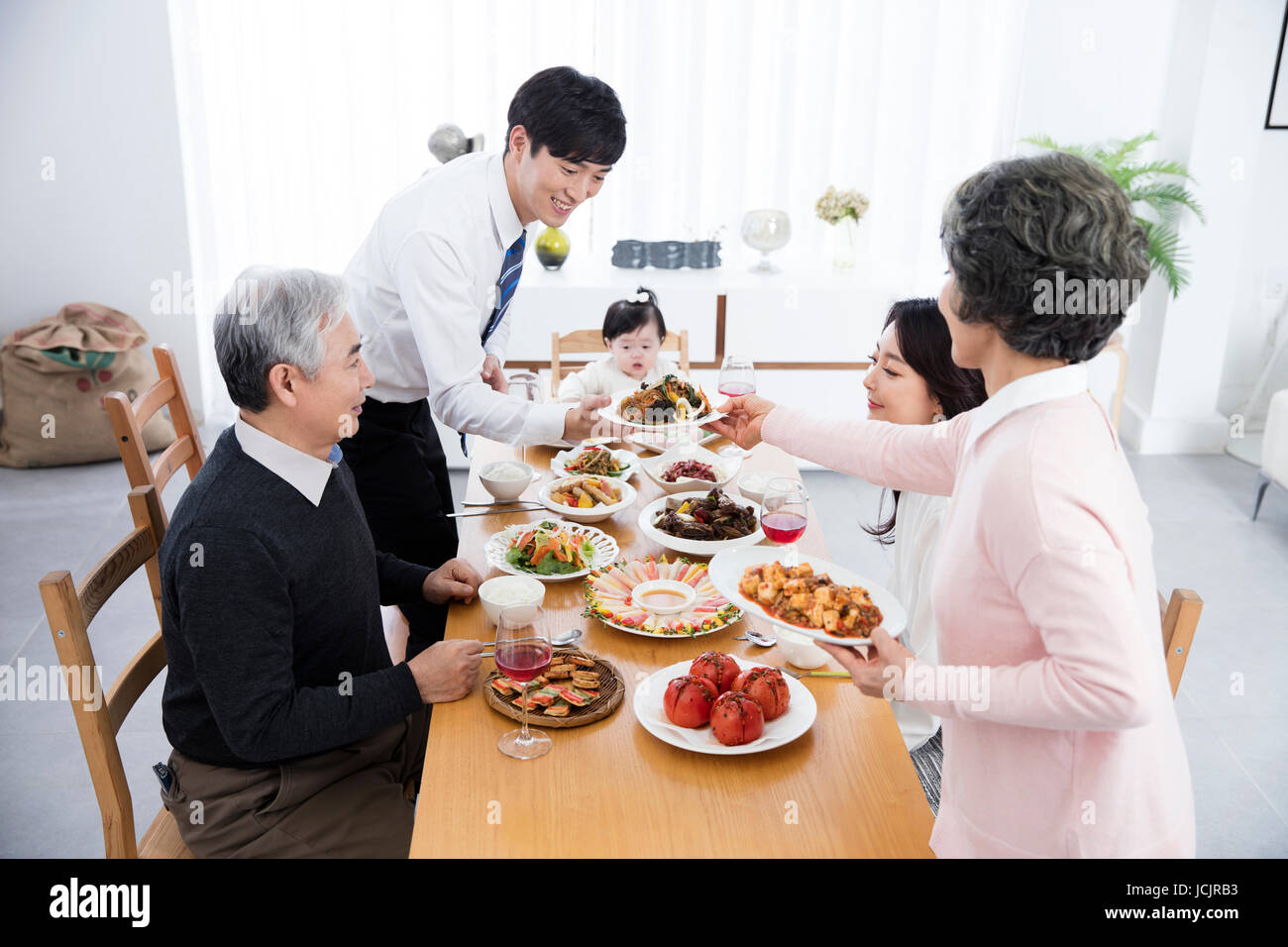 Harmonische Großfamilie Stockfoto