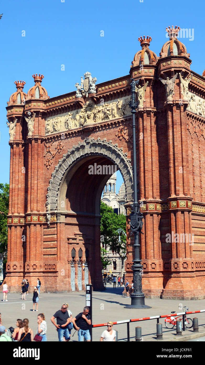 Arc de Triomf, Passeig de Lluís Companys, Barcelona, Spanien Stockfoto