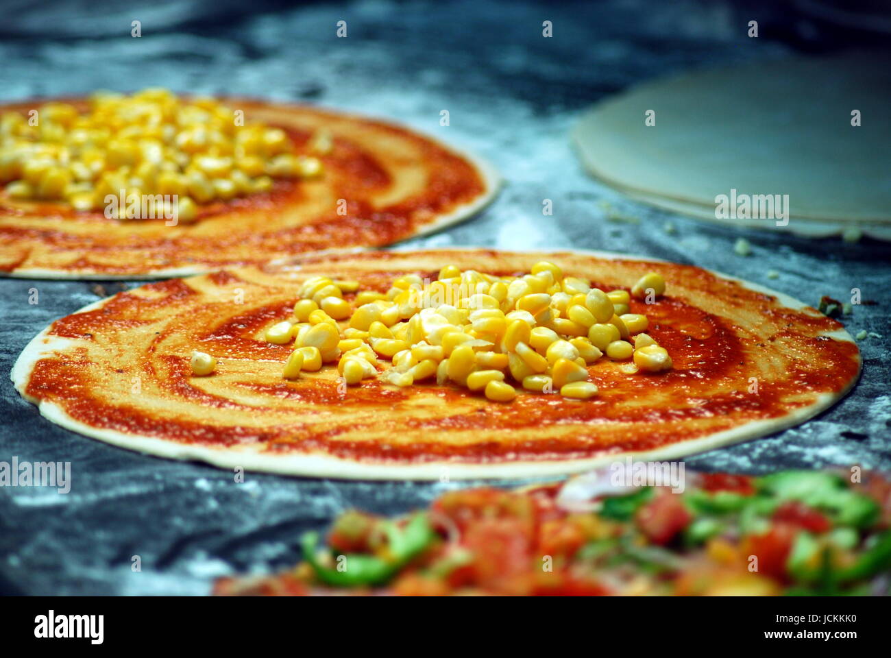 Indische Pizza Stockfoto