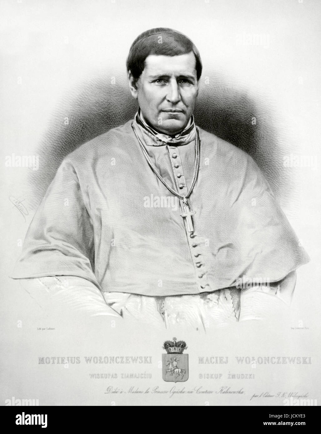 Maciej Wolonczewski (1801-1875). Bischof von Niederlitauen. Porträt, 1857. Von Adolphe Lafosse (1810-1879). Stockfoto