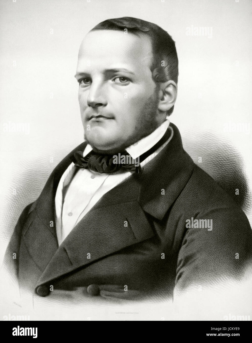 Stanisław Moniuszko (1819-1872). Polnischer Komponist, Dirigent und Lehrer. Porträt. Kupferstich von Adolphe Lafosse (1810-1879). Stockfoto