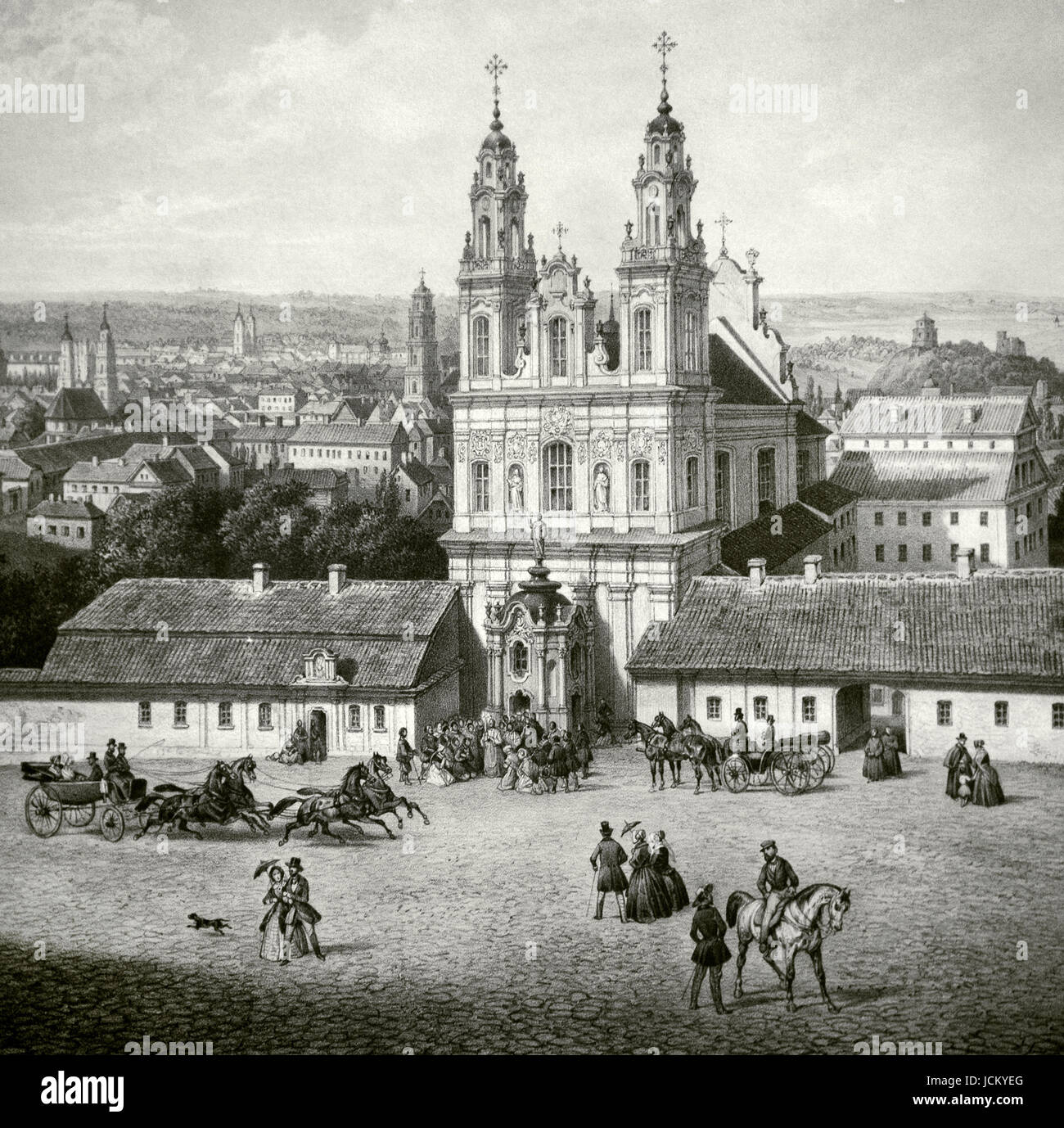 Isidore Deroy (1797-1886). Victor Adam (1801-1866). Mariä-Himmelfahrt und Missionare Kloster in Vilnius. Litauisch. Stockfoto