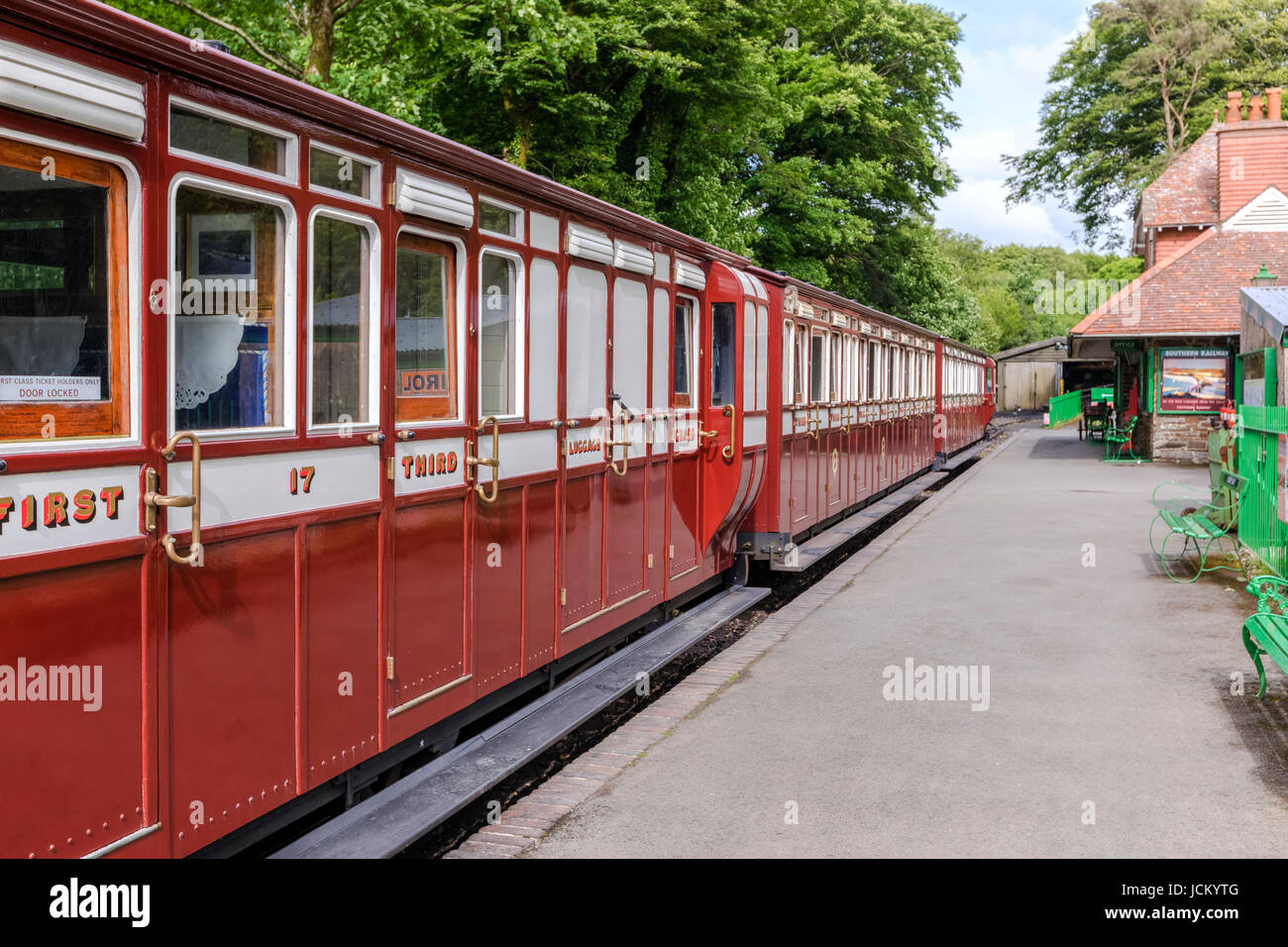 Woody Bay Railway Station, Lynton, Exmoor, Devon, England, Vereinigtes Königreich Stockfoto