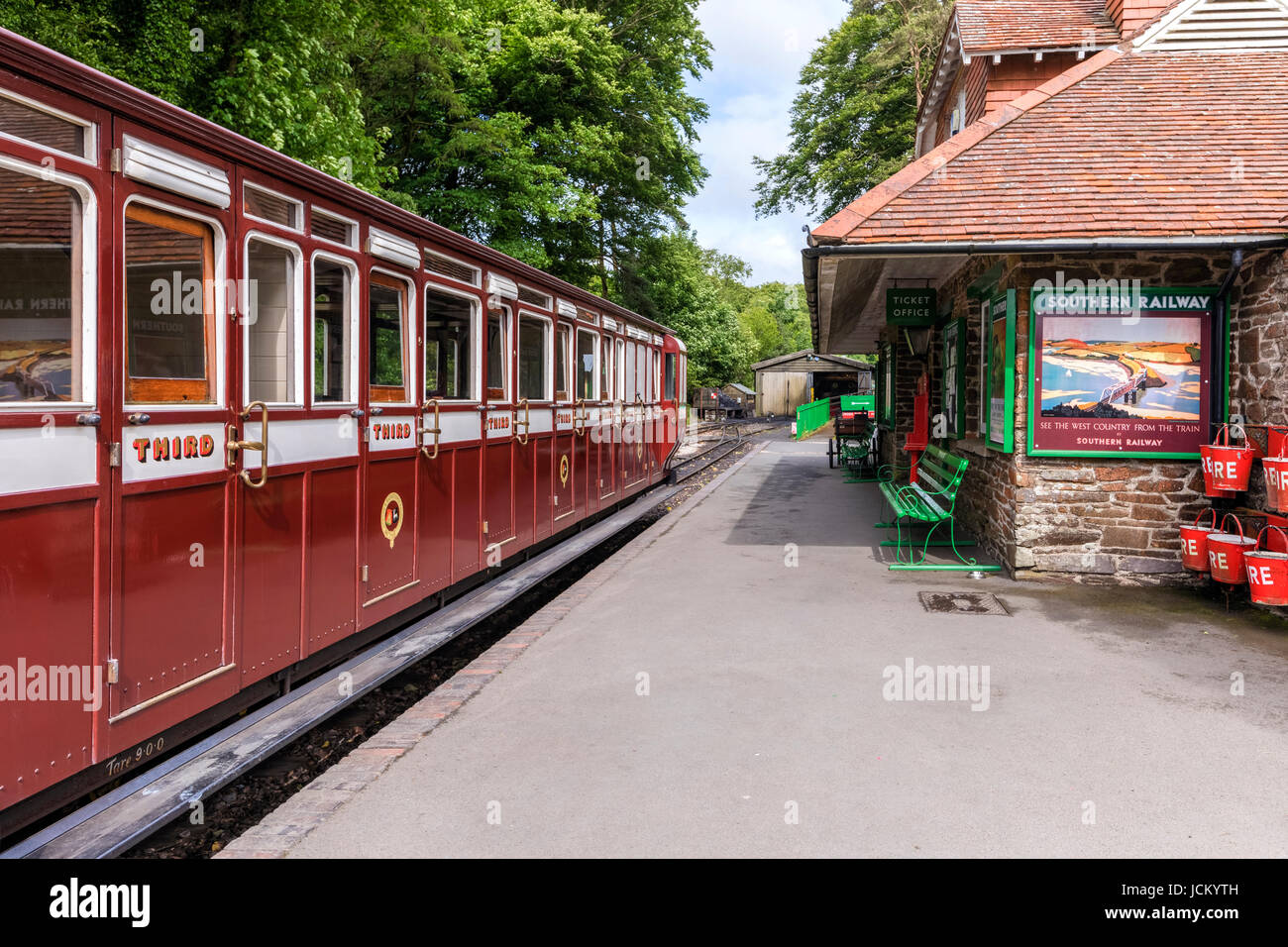 Woody Bay Railway Station, Lynton, Exmoor, Devon, England, Vereinigtes Königreich Stockfoto
