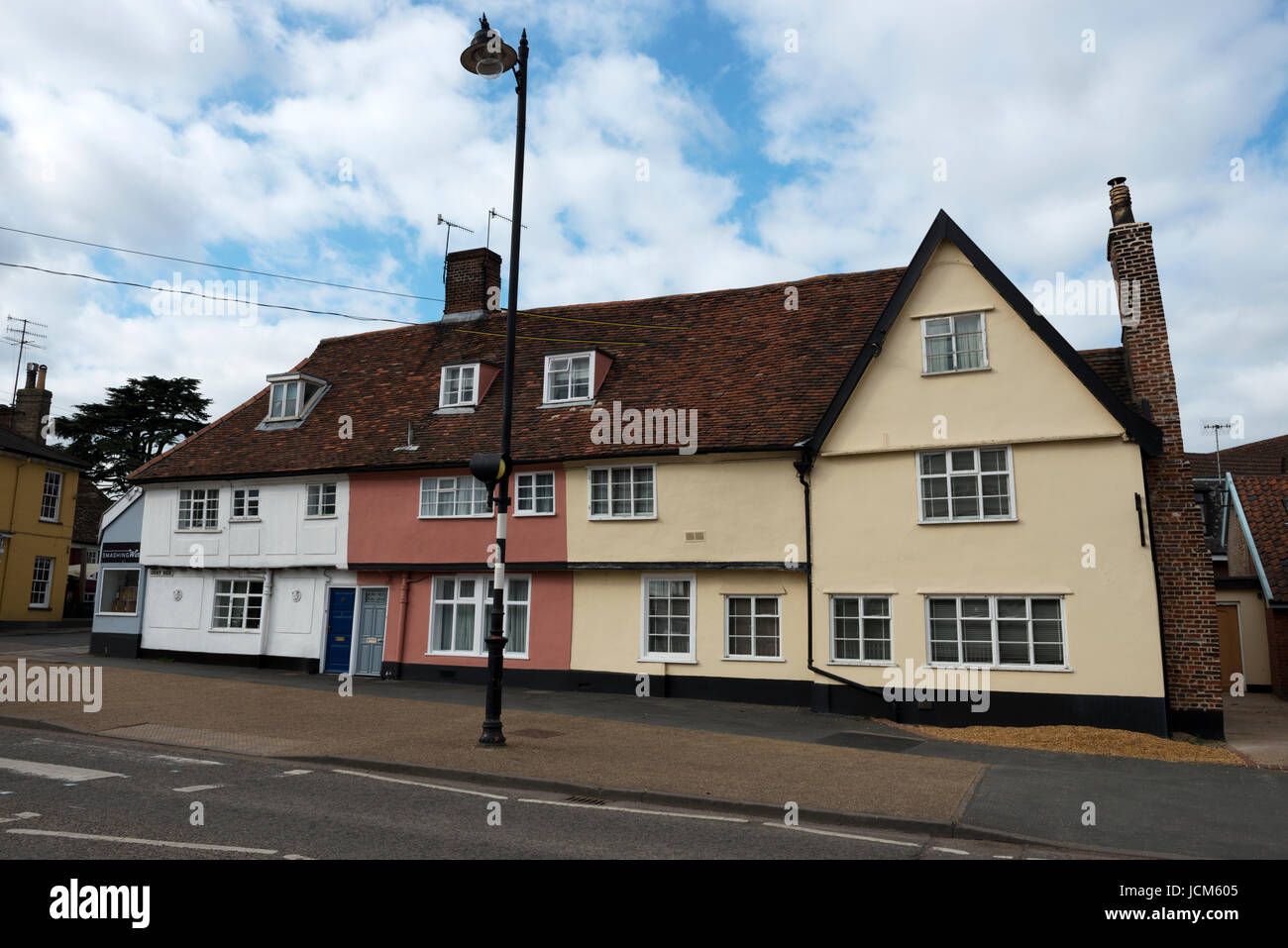 Häuser am Kai Woodbridge Suffolk UK Stockfoto