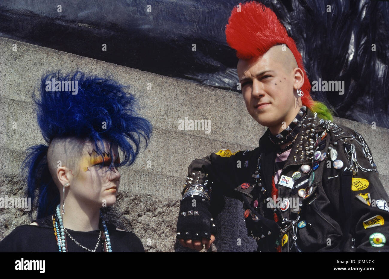 Londoner Punks ca. 80er Jahre Stockfoto