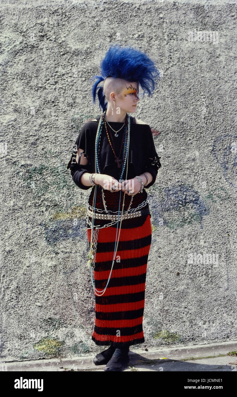 Weibliche Punk London ca. 80er Jahre Stockfoto