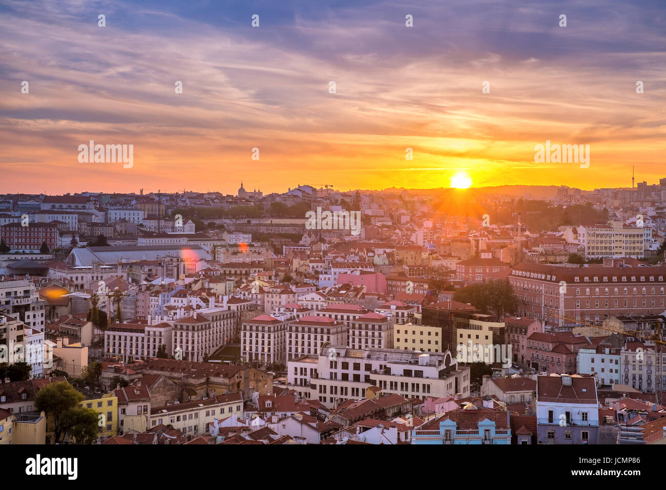Historischen Zentrum von Lissabon bei Sonnenuntergang, Portugal Stockfoto