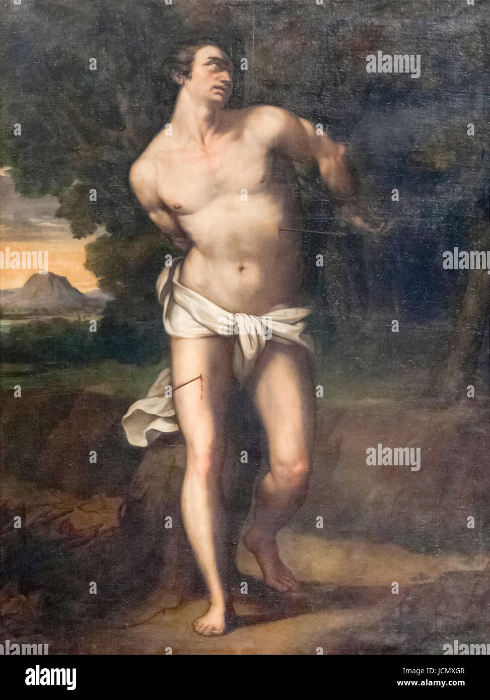 St. Sebastian, Numa Boucoiran, Kirche von St. Louis von der französischen, San Luigi dei Francesi, Rom, Italien Stockfoto