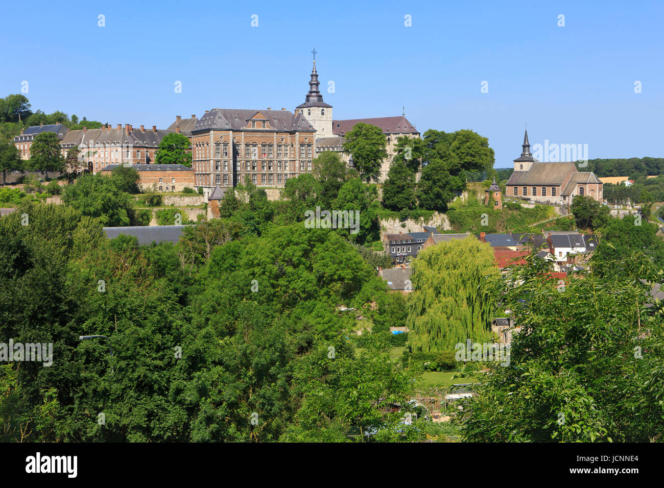 Das 12. Jahrhundert Abtei Floreffe (ehemalige Prämonstratenserkloster) in Floreffe, Belgien Stockfoto