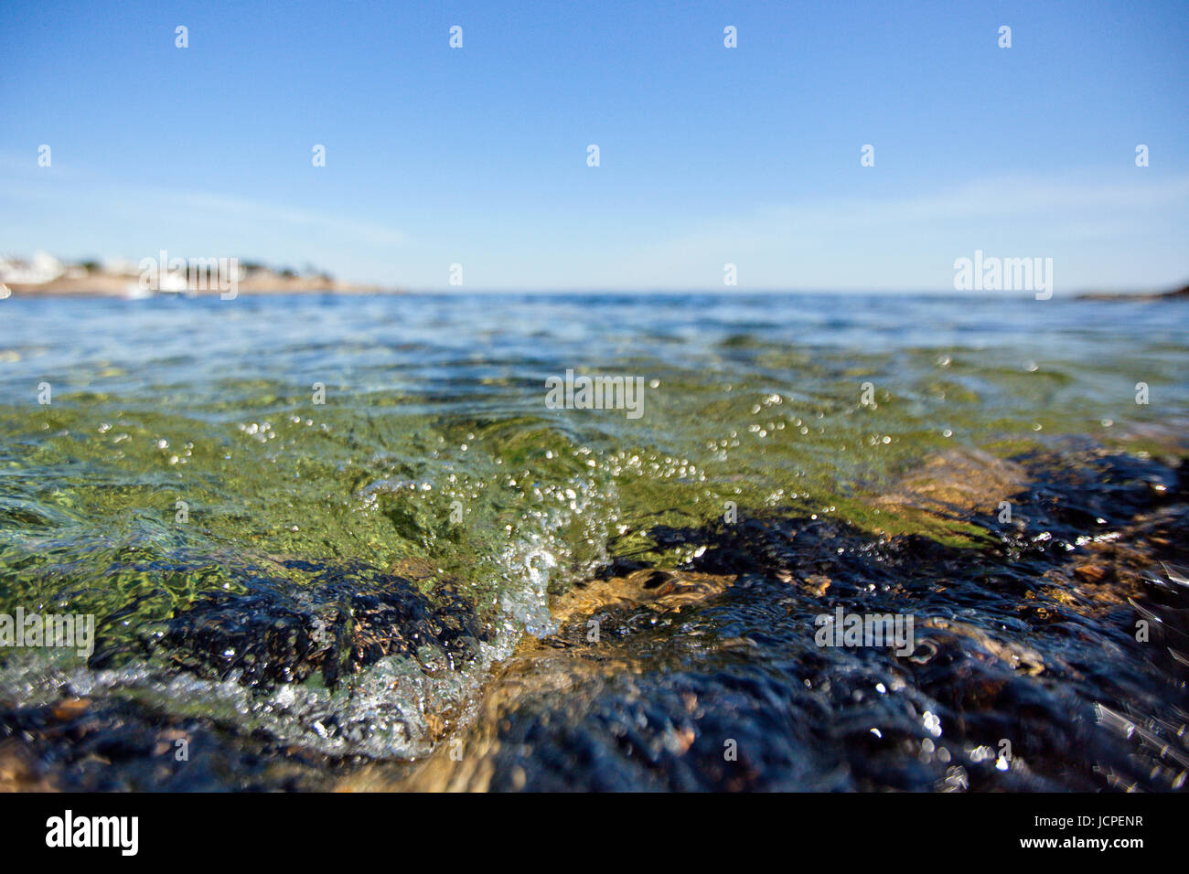 Pérello Bucht bietet eine schöne Strecke von Sand. Weniger bekannt und weniger überlaufen als der nahe gelegene Strand Perello. Stockfoto