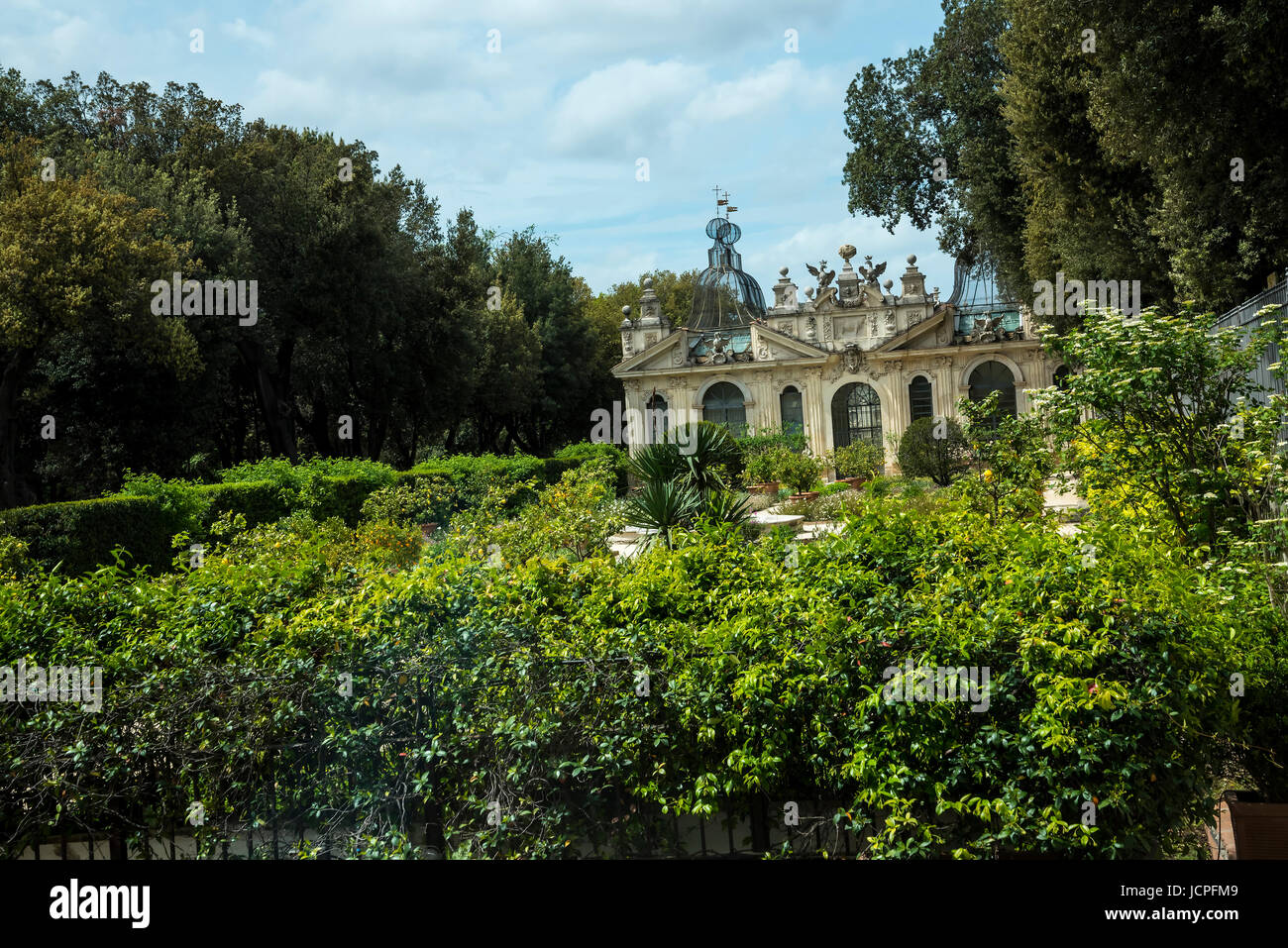 die wunderschönen Gärten der Villa Borghese in Rom Italien Stockfoto