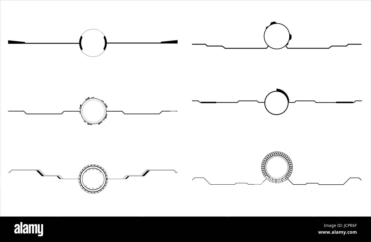 Vektor Icon Set von Linien und Kreis Stock Vektor