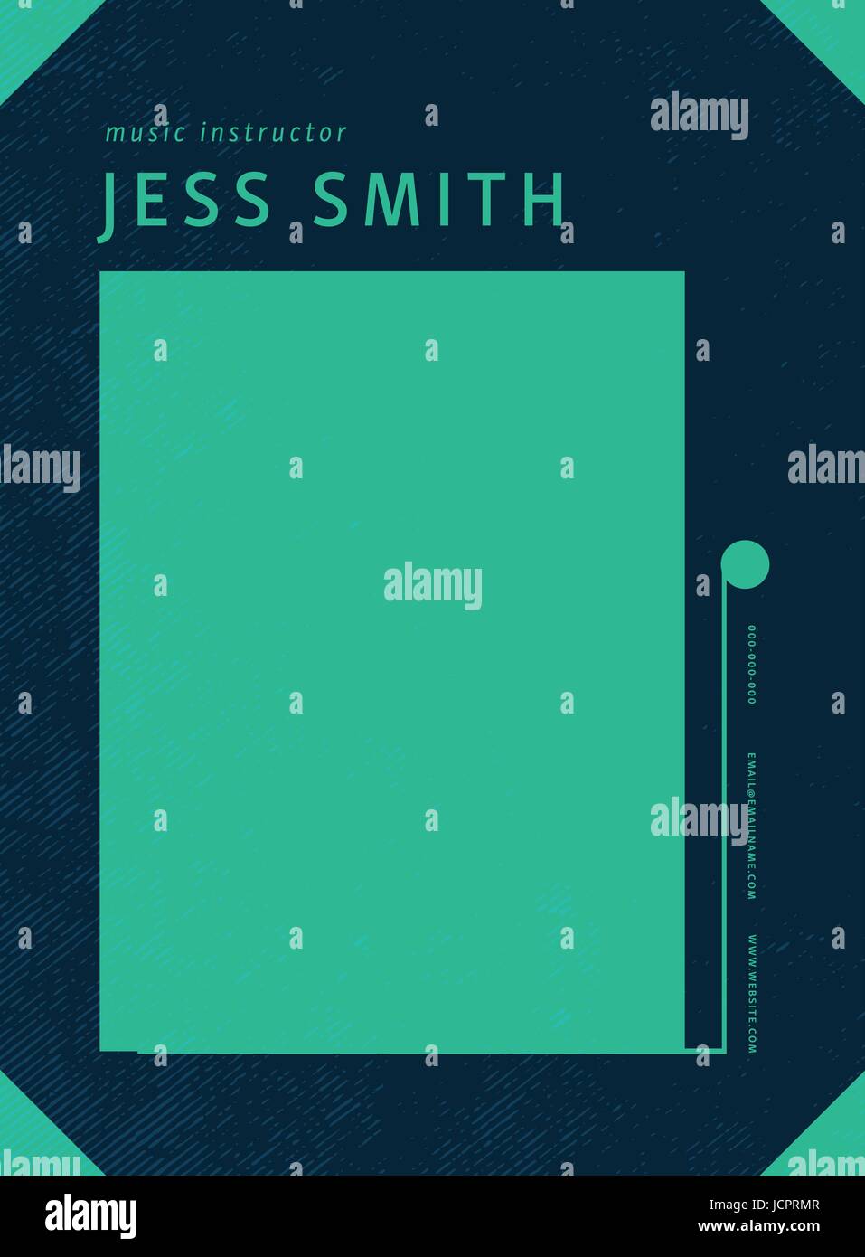 Music Instructor Visitenkarte von Jess Smith Stock Vektor