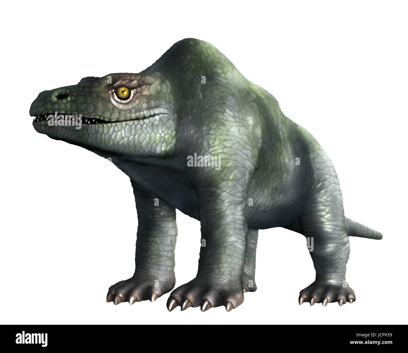 Megalosaurus ist Gattung ausgestorbener Fleisch fressenden Dinosaurier, Theropoden, vom mittleren Jura Periode in der Geschichte der Erde, 166 Millionen Jahre her. Es lebte in der nun südlichen England.die ersten Dinosaurier Fossil jemals gefunden, längst 1676, wahrscheinlich Fragment Oberschenkelknochen war, die Megalosaurus.This gehörte, Tier war mittlere Theropode, 6 bis 7 Meter lang mit einem Gewicht von etwa einer Tonne. Die folgende Abbildung zeigt Tier, wie es ursprünglich vorgestellt wurde, im 19. Jahrhundert zu erscheinen. Das Bild ist auf der Grundlage berühmten Statuen Tier im Londoner Crystal Palace Park. Stockfoto