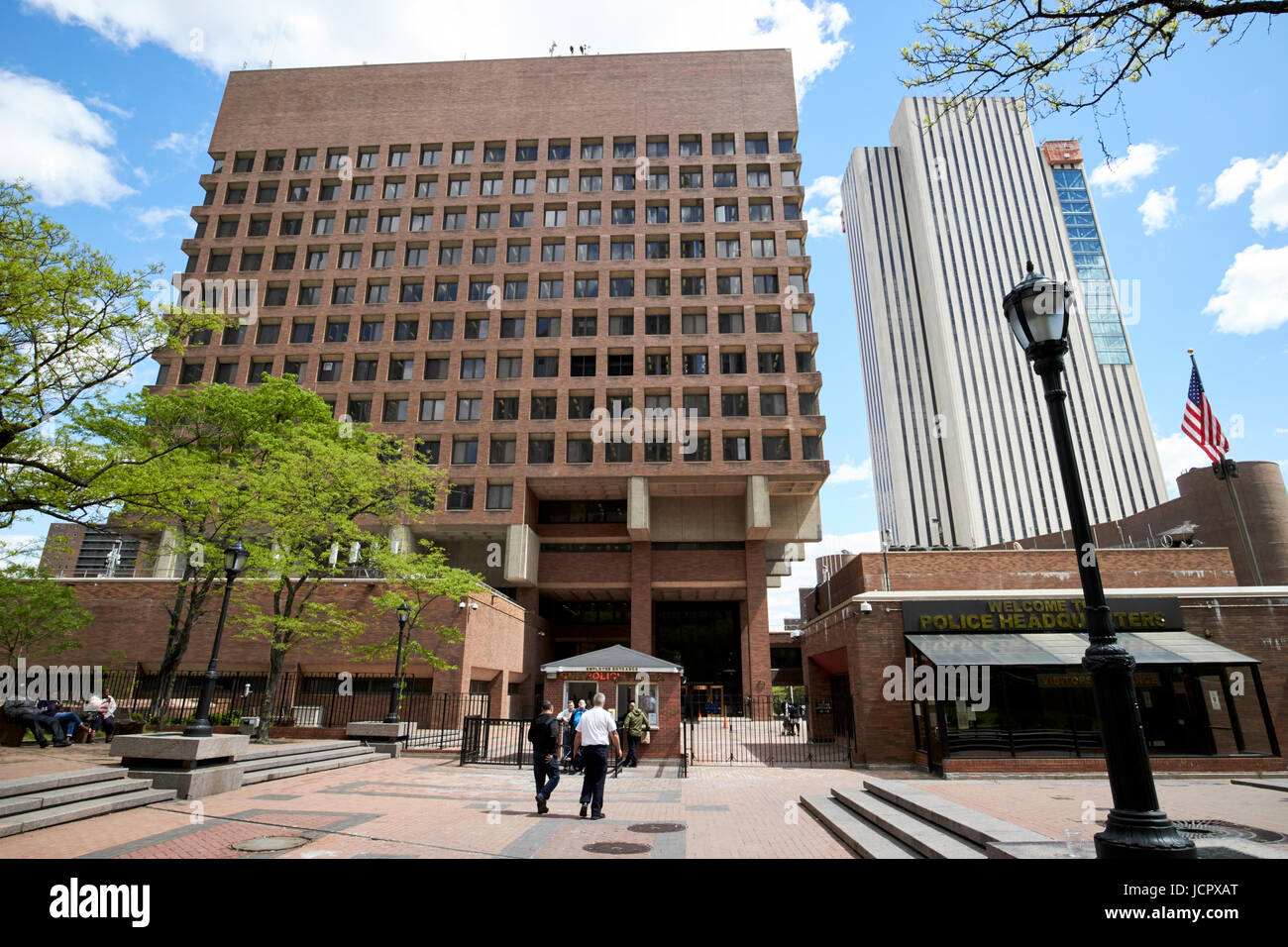 1 Plaza Polizeipräsidium von der Nypd civic center New York City USA Stockfoto