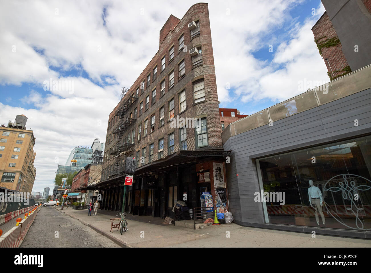 alten Backsteinfassade des alten Meatpacking District 55 Gansevoort Street Gebäude geplant, ein Hotel Rh Gästehaus New York City USA Stockfoto