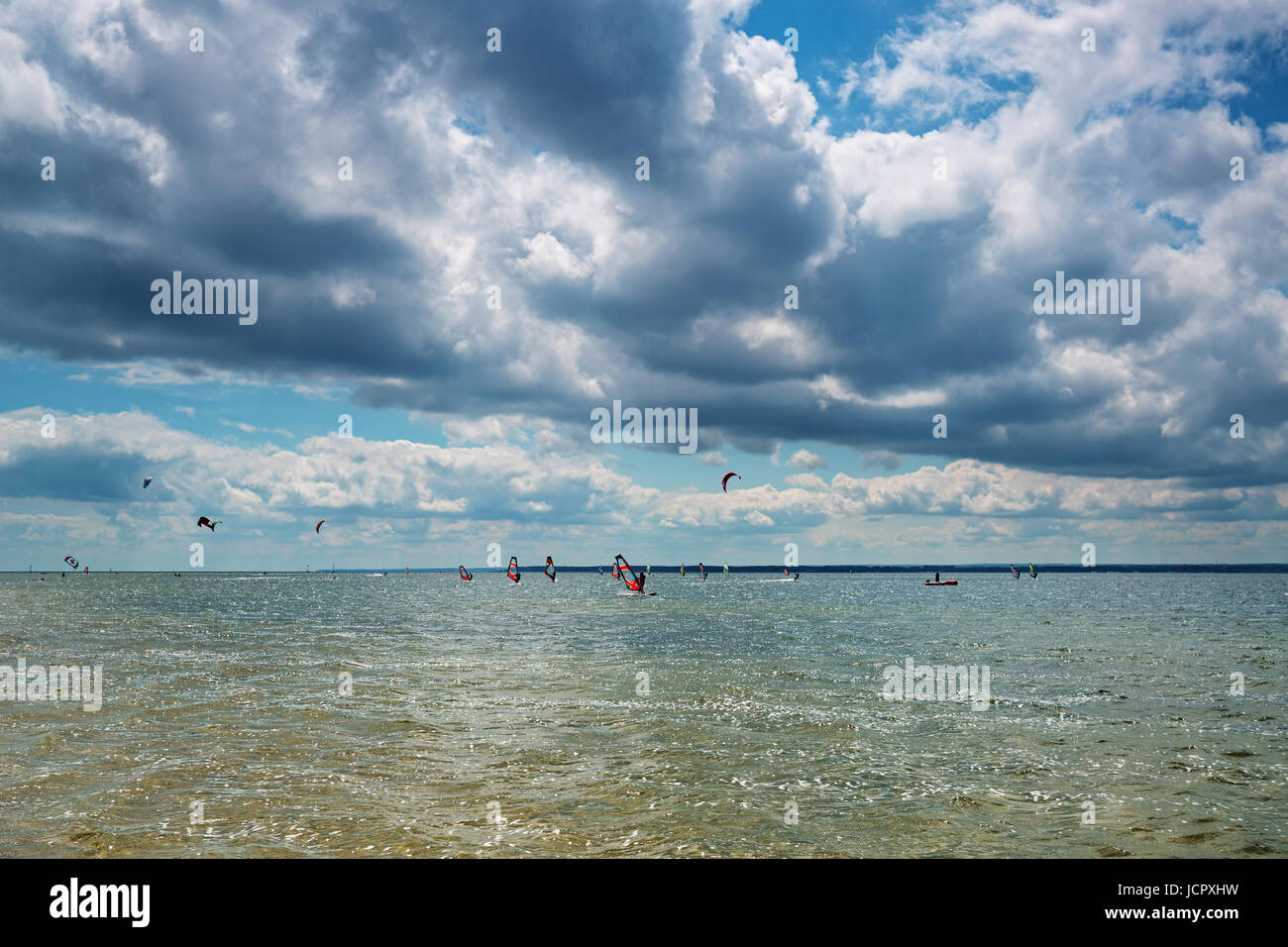 Putziger Wiek, Sport, Windsurfen und Kitesurfen Stockfoto