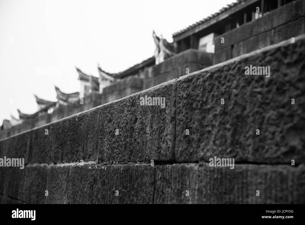 Stein Stadtmauer am Ortsrand von fenghuang Provinz Hunan China Stockfoto