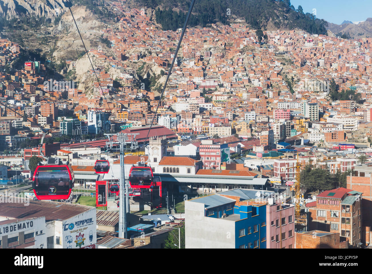 Mi Teleferico, Linie El Alto, La Paz, Bolivien Stockfoto