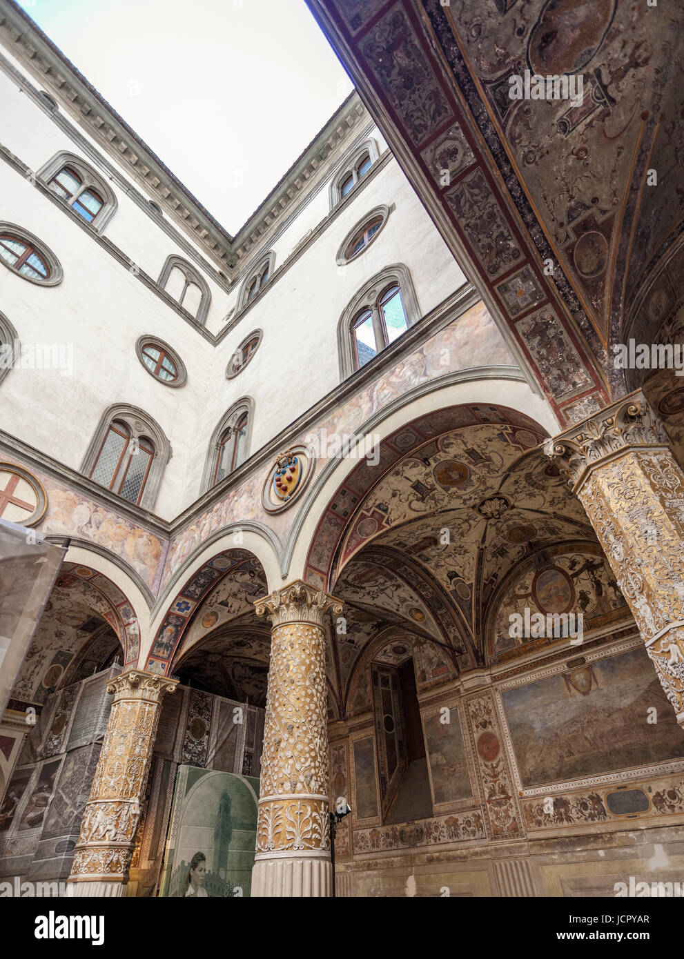 Hof des Palazzo Vecchio, Piazza della Signoria, Florenz, Toskana, Italien, Europa Stockfoto