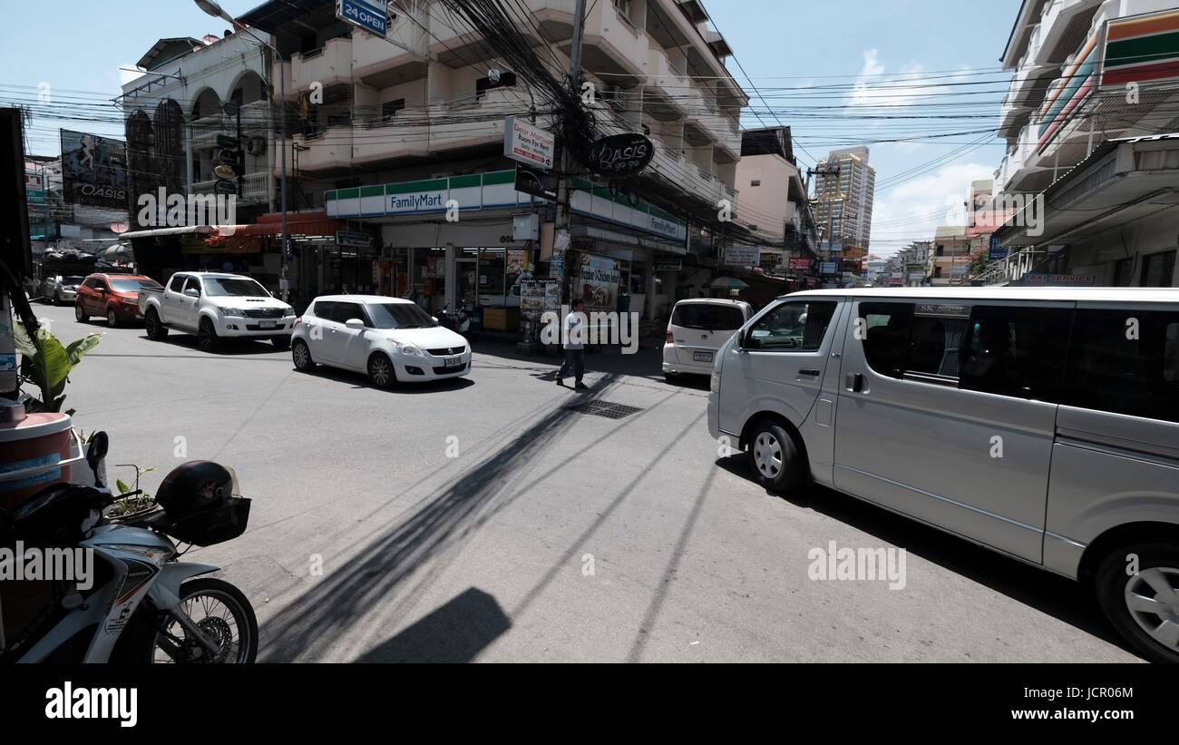 Großstadt-Szene der Touristen-Ghetto am Soi Buakhao, Soi Lengkee und Soi Diana tagsüber in Pattaya Beach Chonburi Thailand Südostasien Stockfoto